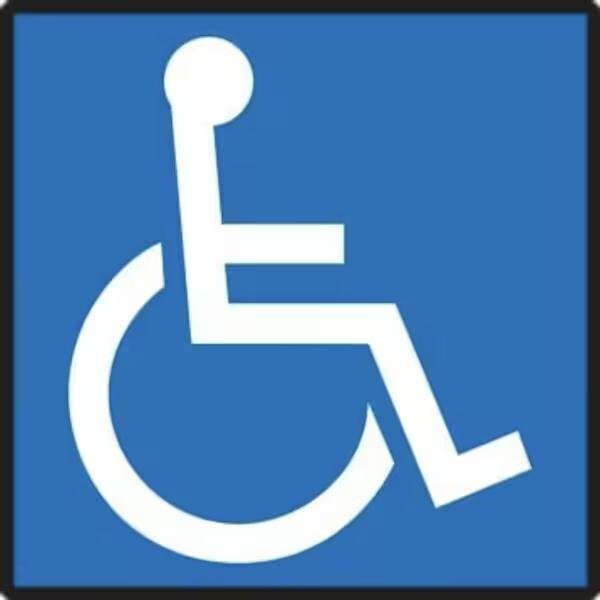 Accuform Parking Sign, Legend HANDICAP SYMBOL, 6 mil Adhesive DuraVinyl, 6 in Height, 6 in Width MADS503XV - main